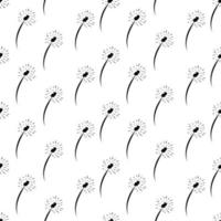 Seamless pattern of dandelions on white background vector