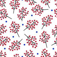 Seamless pattern with red berries on a white background vector