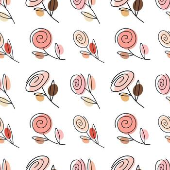 patrón con rosas lineales vector