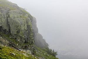 Rocks and cliffs on Veslehodn Veslehorn mountain, Hemsedal, Norway. photo