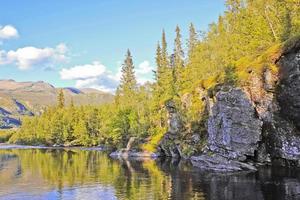 River of waterfall Rjukandefossen, Hemsedal, Buskerud, Norway. photo