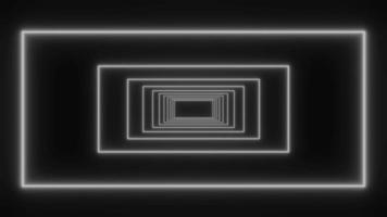 neonlicht tunnel animatie zwarte achtergrond, restro sci fi video