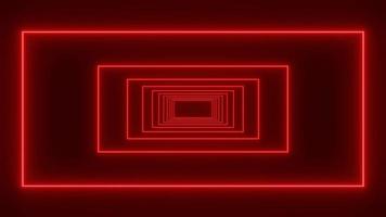 Neon light tunnel animation black background, Restro sci fi video