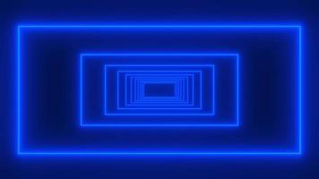 Neon light tunnel animation black background, Restro sci fi