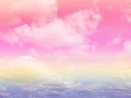 beauty sweet pastel pink red colorful with fluffy clouds on sky. multi color rainbow image. abstract fantasy growing light
