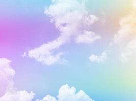 beauty sweet pastel green purple  colorful with fluffy clouds on sky. multi color rainbow image. abstract fantasy growing light