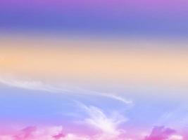 beauty sweet pastel purple orange colorful with fluffy clouds on sky. multi color rainbow image. abstract fantasy growing light photo