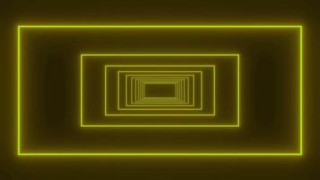 Neon light tunnel animation black background, Restro sci fi video