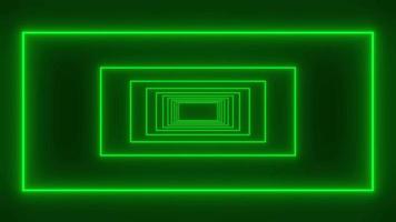 neonljus tunnel animation svart bakgrund, restro sci fi video