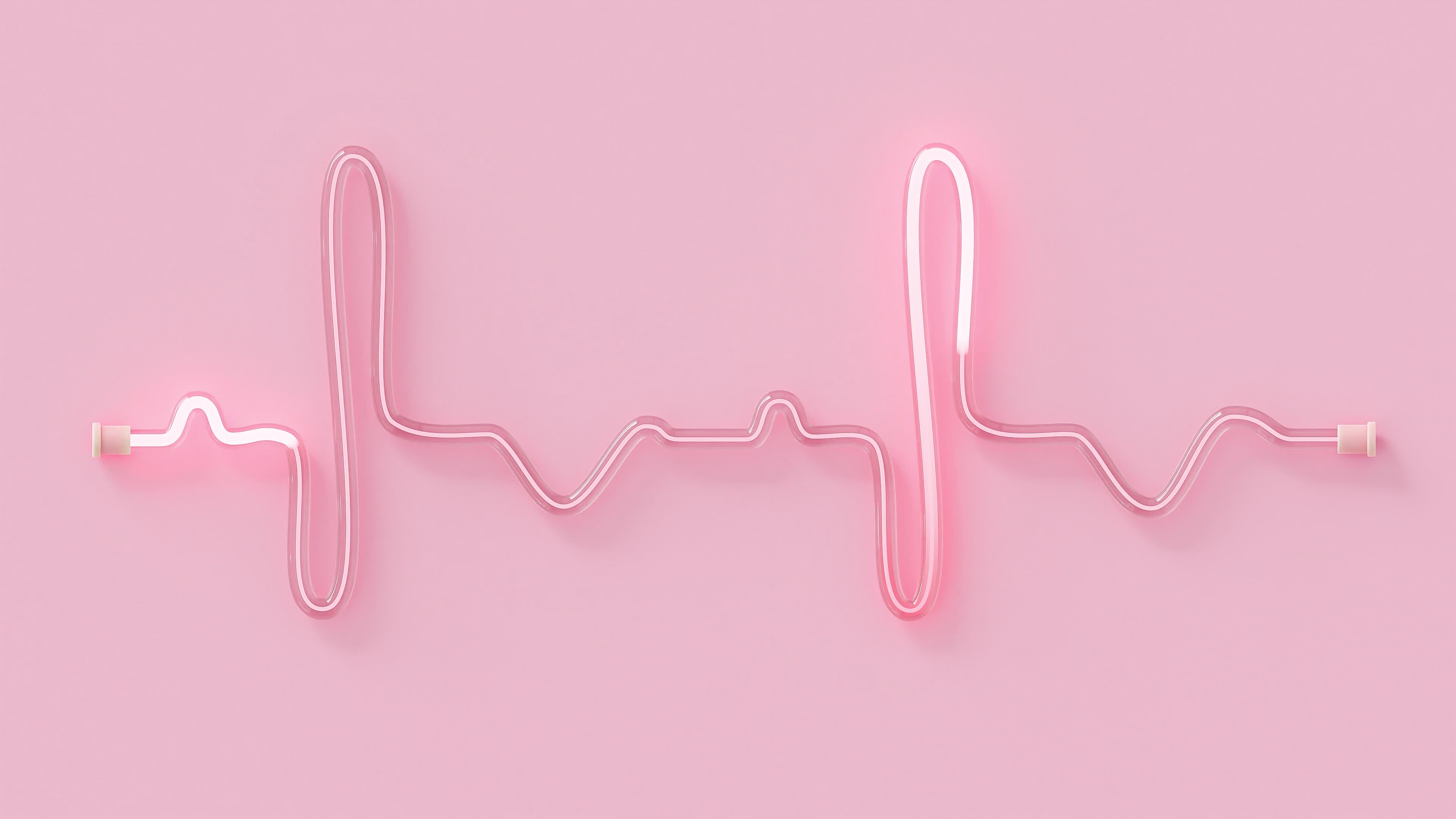 Pink neon tube shape of heartbeat rate and pulse. Minimal idea concept.  Animation, 3D Render. 6996001 Stock Video at Vecteezy