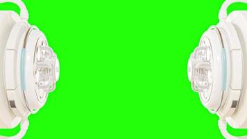 Power podium empty or Scientific laboratory on green screen. Sci-fi and science background concept. Animation seamless loop. 3D Render video
