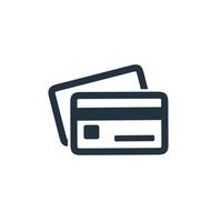 icono de tarjeta de crédito aislado en un fondo blanco. símbolo de tarjeta de crédito para aplicaciones web y móviles. ilustración vectorial vector