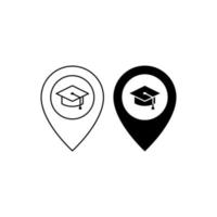 icono de vector de ubicación de la universidad