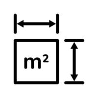 icono de vector de área m2