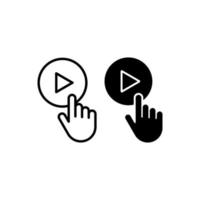 click video player vector icon