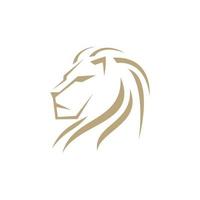 Golden Royal Lion King Logo Design Vector