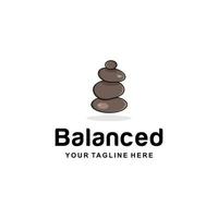 Balanced Stone or Balancing Rock Logo Vector Illustration Design. Simple Modern Minimalist Balancing Zen Stones Illustration Logo Concept, suitable for your design need, logo, illustration, animation.