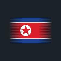 pincel de bandera de corea del norte. bandera nacional vector