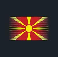 pincel de bandera de macedonia del norte. bandera nacional vector