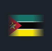 pincel de bandera de mozambique. bandera nacional vector