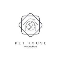 pet house line style logo design template for brand or company and other vector