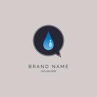 vector de plantilla de diseño de logotipo de chat de gota de agua para marca o empresa y otros