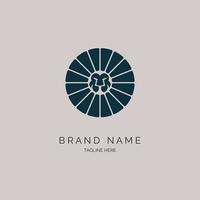 lion circle logo template design for brand or company and other vector