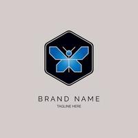 hexagonal butterfly logo icon template design for brand or company and other vector