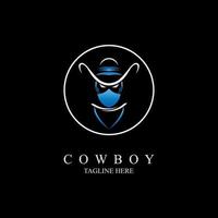 cowboy logo modern style design template for brand or company and other vector