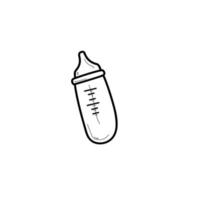 Baby bottle with milk, doodle style vector element