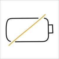 empty battery. hand drawn EV doodle icon. vector