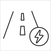 ev route. hand drawn EV doodle icon. vector