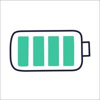 battery. hand drawn EV doodle icon. vector