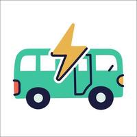 electric vehicle. hand drawn EV doodle icon. vector