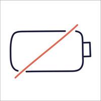 empty battery. hand drawn EV doodle icon. vector