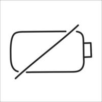 empty battery. hand drawn EV doodle icon. vector