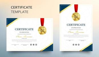 Certificate of appreciation template with luxury and modern pattern, diploma, vector illustration