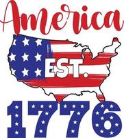 diseño del día de la independencia americana. diseño de camisetas del día conmemorativo. vector