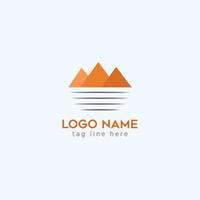 Creative Minimalist Simple River Logo Design vector