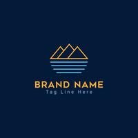 diseño de logotipo mínimo de montañas creativas vector