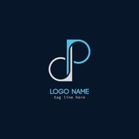 diseño de logotipo de letra dp simple minimalista creativo vector