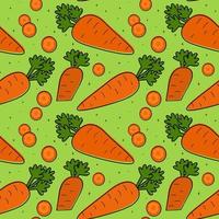 Painted seamless background with carrots, abstract repeating pattern. For paper, cover, fabric, healthy food background, gift wrapping, wall art, interior decor. Illustration of food. vector