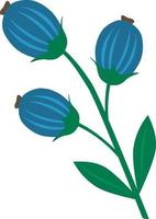 Stylized blue flower highlighted on a white background. Vector flower in cartoon style.Vector illustration for greetings, weddings, flower design.
