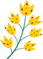 Yellow flower on a white background. Stylized vector flower in cartoon style. Illustration for congratulations on Valentine's Day, March 8, weddings, flower design.