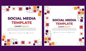 flat colorful abstract geometric social media post template vector