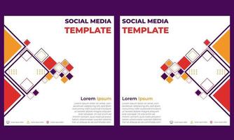 flat colorful abstract geometric social media post template vector