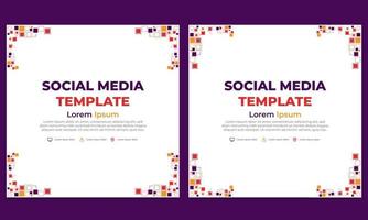 flat colorful abstract geometric social media post template vector