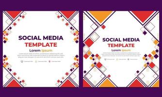 flat colorful abstract geometric social media post template vector