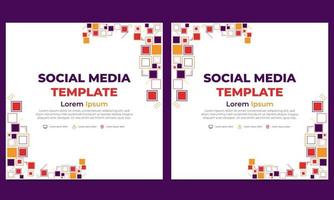 flat colorful abstract geometric social media post template vector