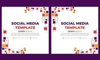 flat colorful abstract geometric social media post template vector